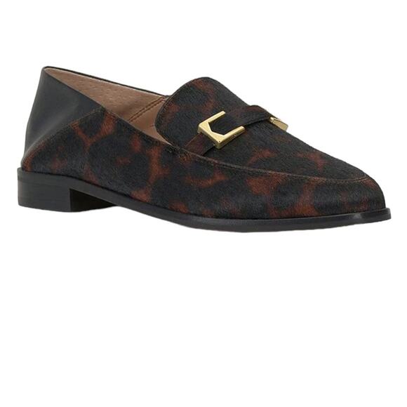 Vince Camuto Women's Cakella Calf Hair Leopard Loafer Size 8.5 New - Picture 1 of 8